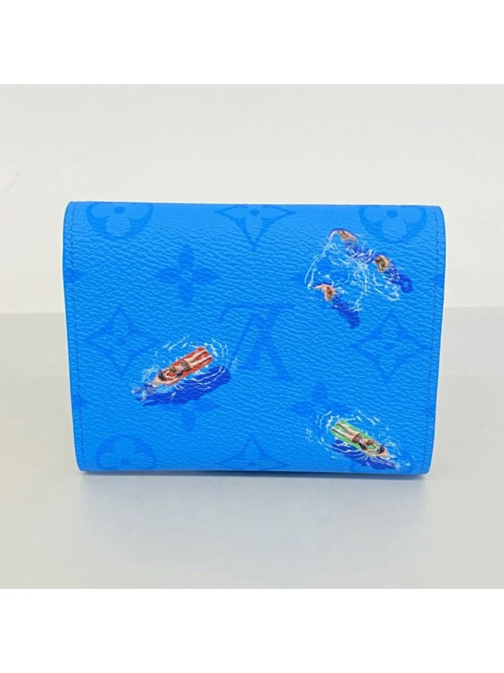 Louis Vuitton Trifold Wallet Monogram Sports Leisure Victor Pool Blue